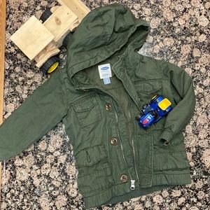 Old Navy green cotton poly puffer coat, 3T